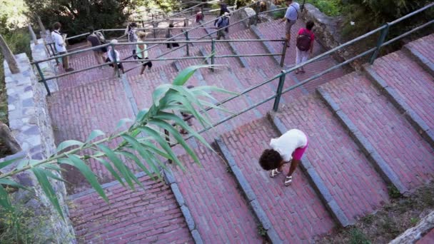 Treppe in Corniglia — Stockvideo