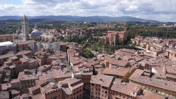 Uitzicht op de stad Siena — Stockvideo