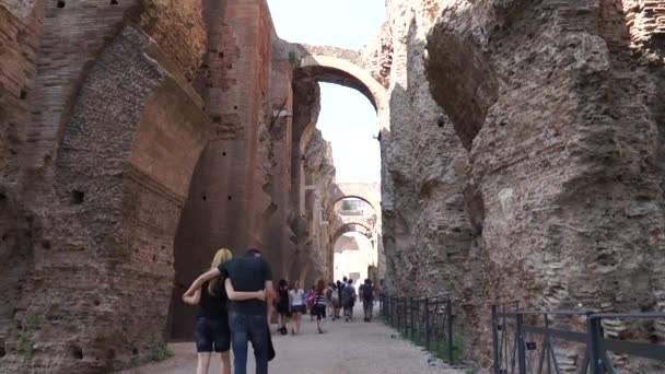 Ruinas en la colina del Palatino en Roma — Vídeo de stock