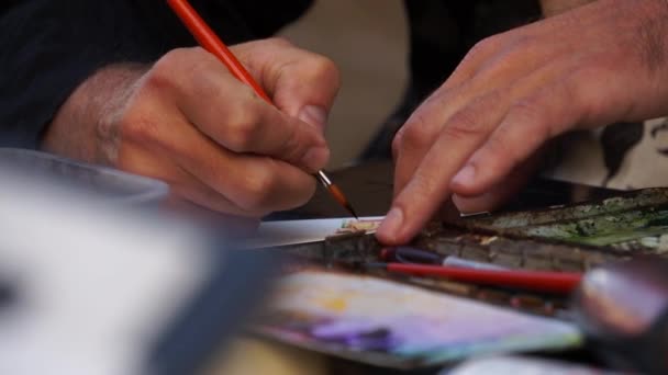 Pintura Artista em Florença — Vídeo de Stock