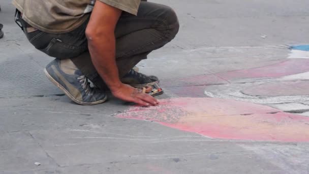 Artista de rua em Siena — Vídeo de Stock