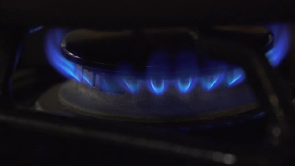 Gas stove is burning — Stock Footage Gas stove is burning Royalty Free Stock Video
