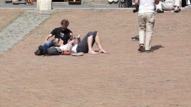 Piazza del Campo w Sienie — Wideo stockowe