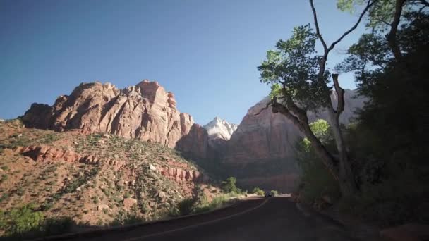 Pan abajo del Parque Nacional de Zion — Vídeos de Stock