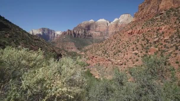 Grúa disparada en el Parque Nacional de Zion — Vídeos de Stock