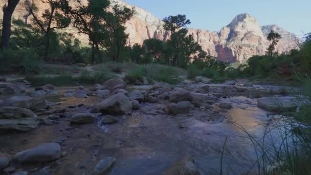 Grúa disparada en el Parque Nacional de Zion — Vídeo de stock