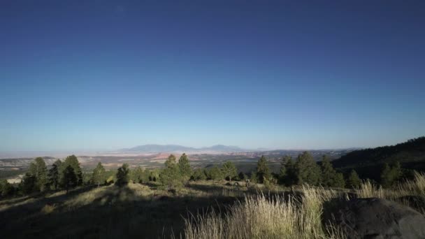 Crane schot buitenkant van Zion National Park — Stockvideo