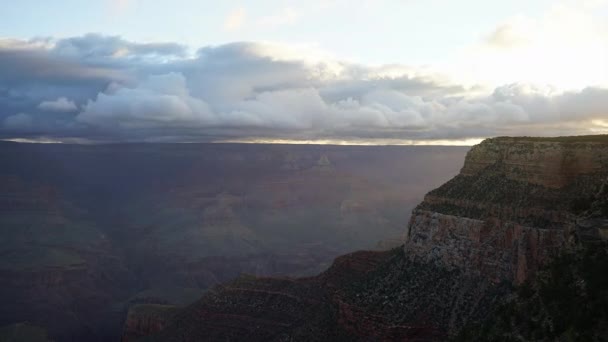 Όμορφο πρωινό ώρα λήξη στο Grand Canyon — Αρχείο Βίντεο