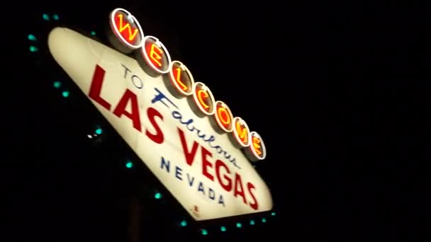 Weergave van het Las Vegas-teken — Stockvideo