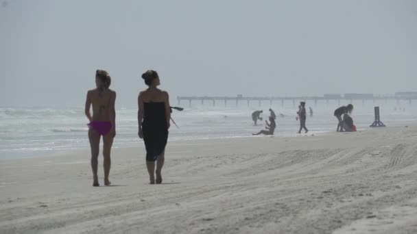 Una escena en una playa típica de Florida — Vídeo de stock