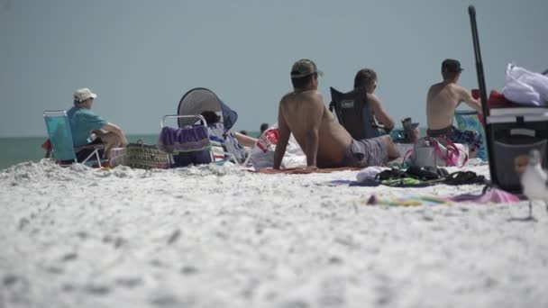 Uma cena em uma praia típica da Flórida — Vídeo de Stock