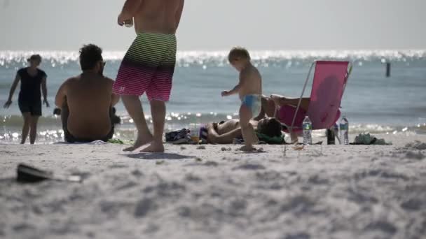 Una scena su una tipica spiaggia della Florida — Video Stock