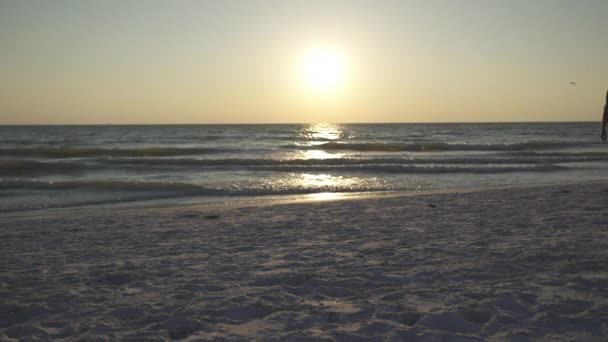 Pár élvezi a romantikus strand egy üdülőhely — Stock videók