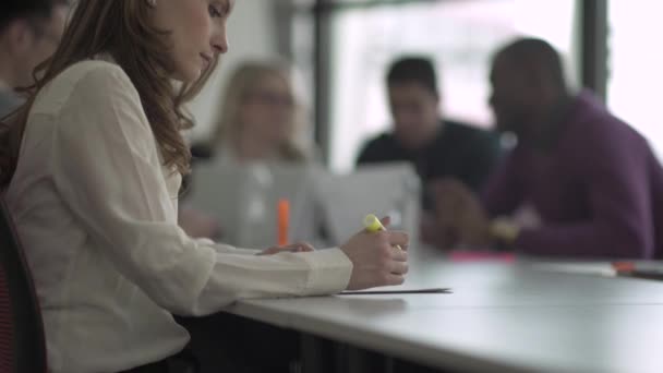 Een scène uit een zakelijke bijeenkomst — Stockvideo