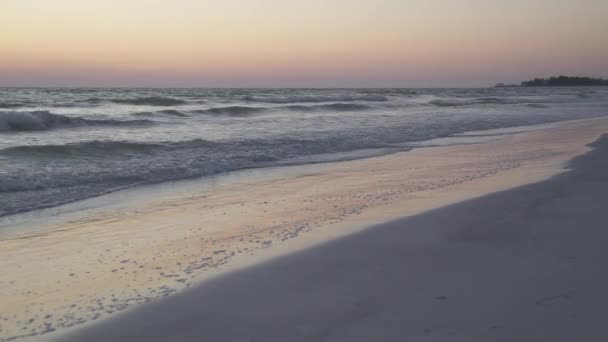 Una pareja disfruta de una playa romántica en un resort — Vídeo de stock