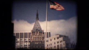 Bir tekne orta 1960 yılında New York şehir manzarası görünümünü