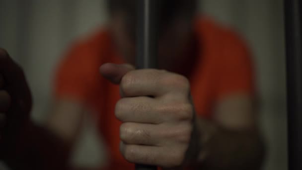 View of an inmate in prison — Stock Video