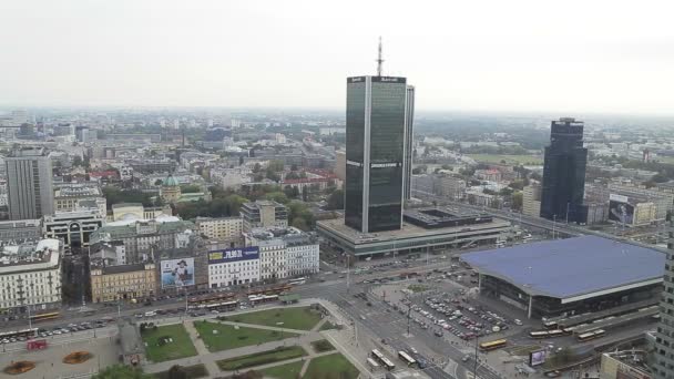 Warschau, Polen. Panoramisch uitzicht — Stockvideo