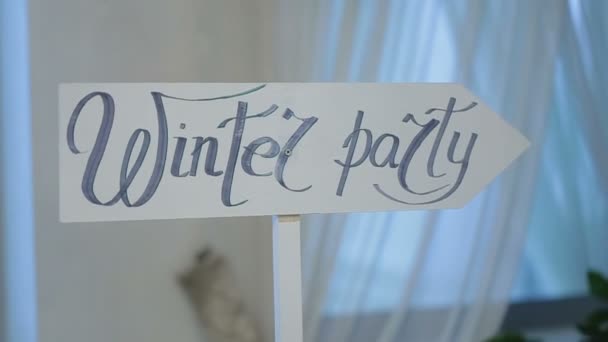 Winter partij decor. — Stockvideo