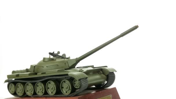 Metal model army tanks — Stock Video