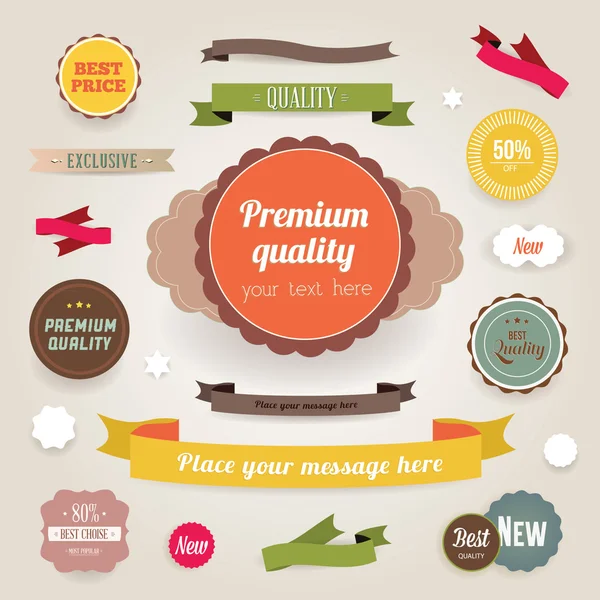 retro şeritler ve etiketleri kümesi.