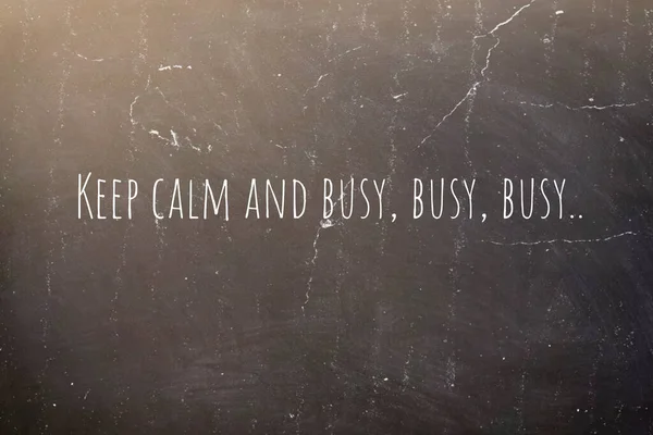 Keep Calm Busy Black Background — Stock Photo, Image