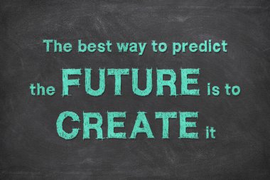 Geleceği tahmin etmenin en iyi yolu kaba siyah arkaplan stok fotoğrafı JPG dosyasında oluşturmaktır