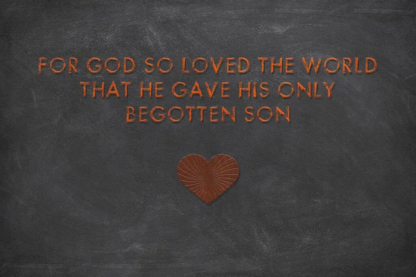 Christian Motivational Quote Saying God Loved World Gave His Only — Stock Photo, Image