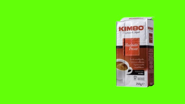 Kimbo Káva Zeleném Pozadí — Stock video