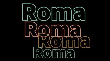 Siyah bir arkaplan üzerindeki yazıt ROME yazıtının canlandırılmış hali