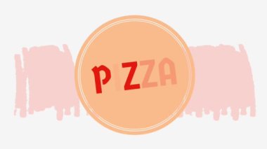 turuncu arkaplanda PIZZA canlandırması