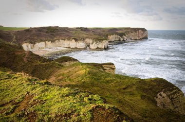Flamborough kıyı görünümünü
