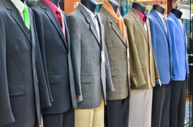 Range of suits on Shop Mannequins clipart