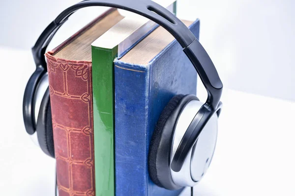 Conjunto Libros Que Reproducen Como Audio Través Los Altavoces Los — Foto de Stock