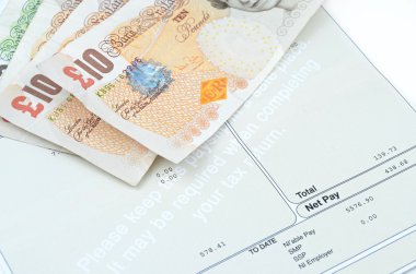 Payslip ve İngiliz parası