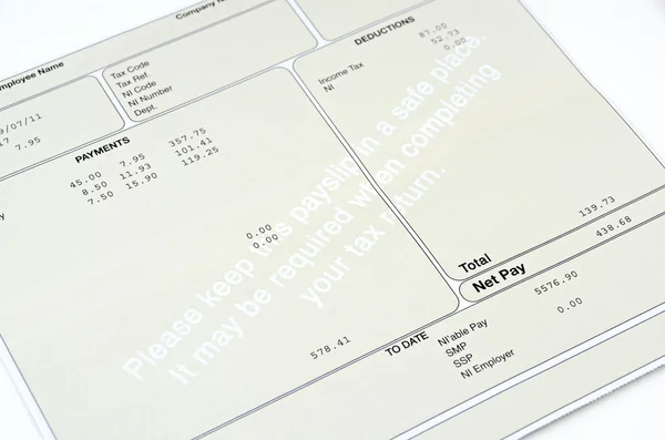 Payslip with weekly salary — Stock Photo, Image