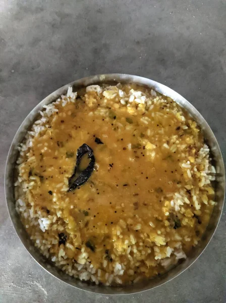 Dal Bhaat Eaten Gujarat Ένα Παραδοσιακά Είδη Τροφίμων — Φωτογραφία Αρχείου