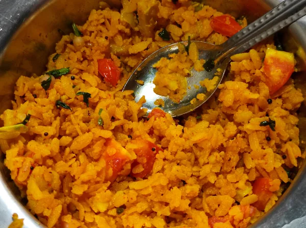 Indian Gujarat Poha Pozycje Żywności Zdjęcia — Zdjęcie stockowe