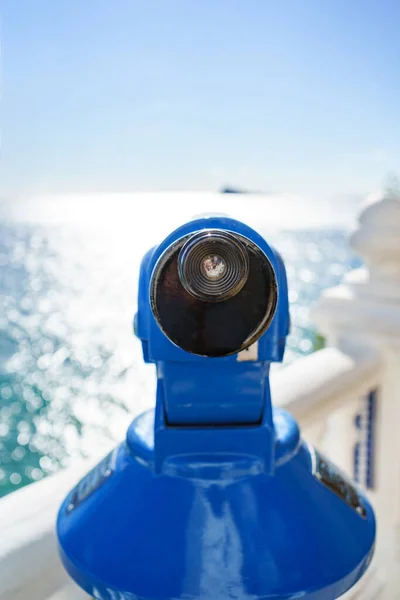 Viewfinder Monocular Tourist Blurry Background Selective Focus — Stock Photo, Image