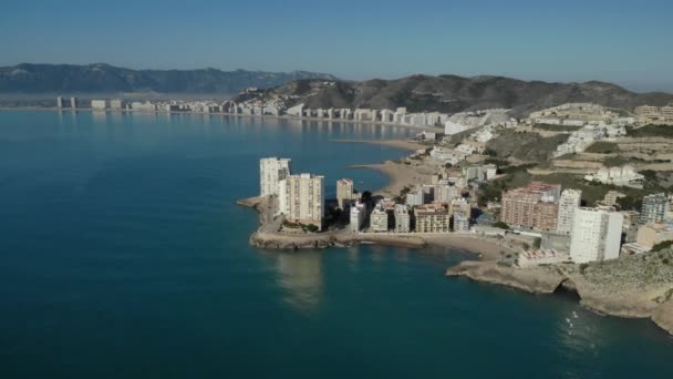 向后俯瞰地中海沿岸文化的全景 — 图库视频影像