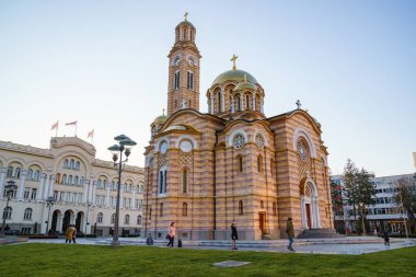 Banja Luka, Bosna-Hersek. 8 Şubat 2020. Kurtarıcı Ortodoks Katedrali İsa.