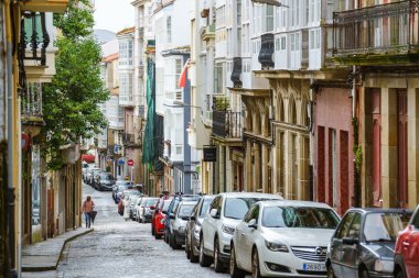 Ferrol, İspanya. 22 Haziran 2021. Ferrol Vello bölgesinde eski bir sokak..