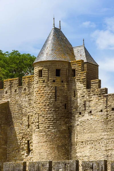 Witch Hat Towers Cite Medievale Carcassonne France Unesco World Heritage — Fotografia de Stock