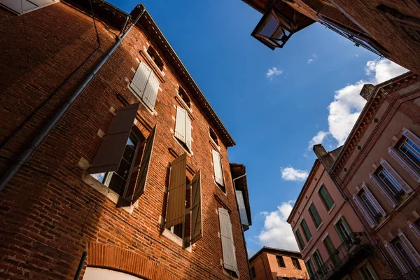 Vista Para Céu Albi Cidade Velha Edifícios Tijolos Vermelhos Albi — Fotografia de Stock