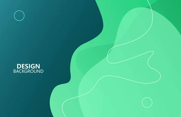 Vert Style Fluide Fond Écran Design — Image vectorielle