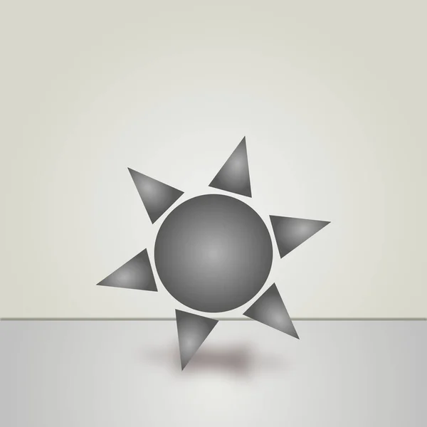Сонце Ікона Сірому Тлі — стоковий вектор