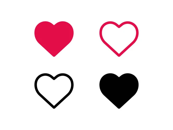 Kolekcja Wektorów Serca Zestaw Ikon Miłosnych Projekt Graficzny Koncepcji Miłości — Wektor stockowy