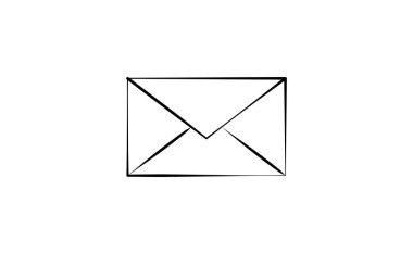 Zarf simgesi. Mesaj var. harf simgesi düz vektör çizimi.