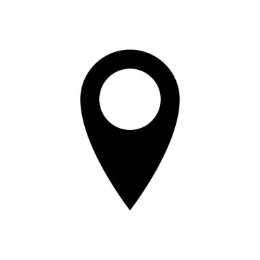 Konum sembolü. GPS konum sembolü. Düz tasarım biçimi.