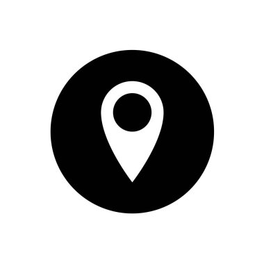 Konum sembolü. GPS konum sembolü. Düz tasarım biçimi.